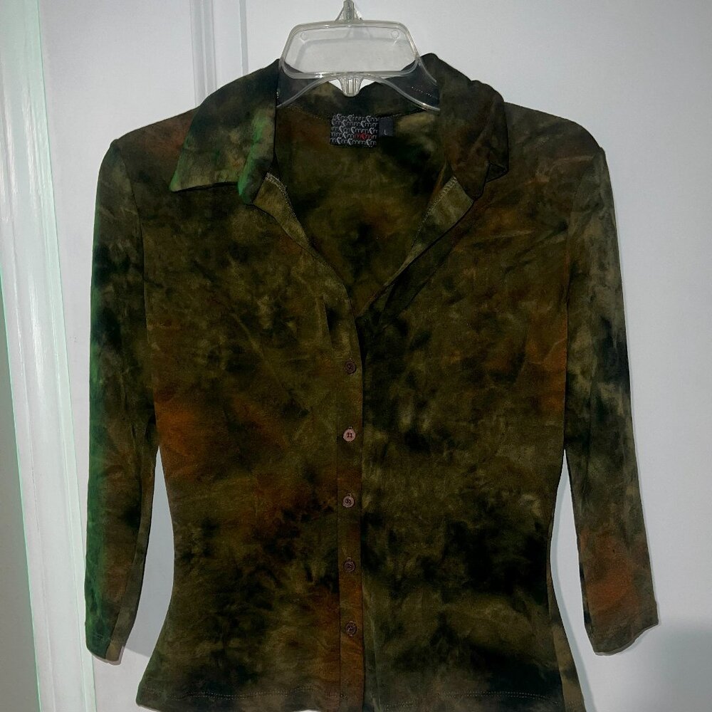 Ladies Long Sleeve Button Up Dress Shirt